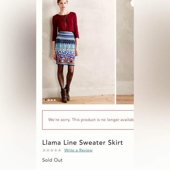 HWR Anthropologie llama skirt-small - Picture 3 of 11